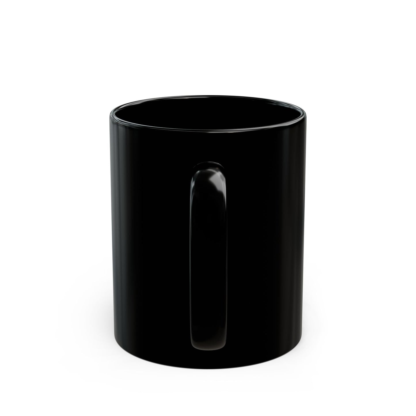 Black mug back view